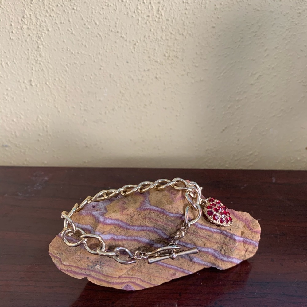 3/$13 Monet gold heart chain bracelet - Picture 3 of 3